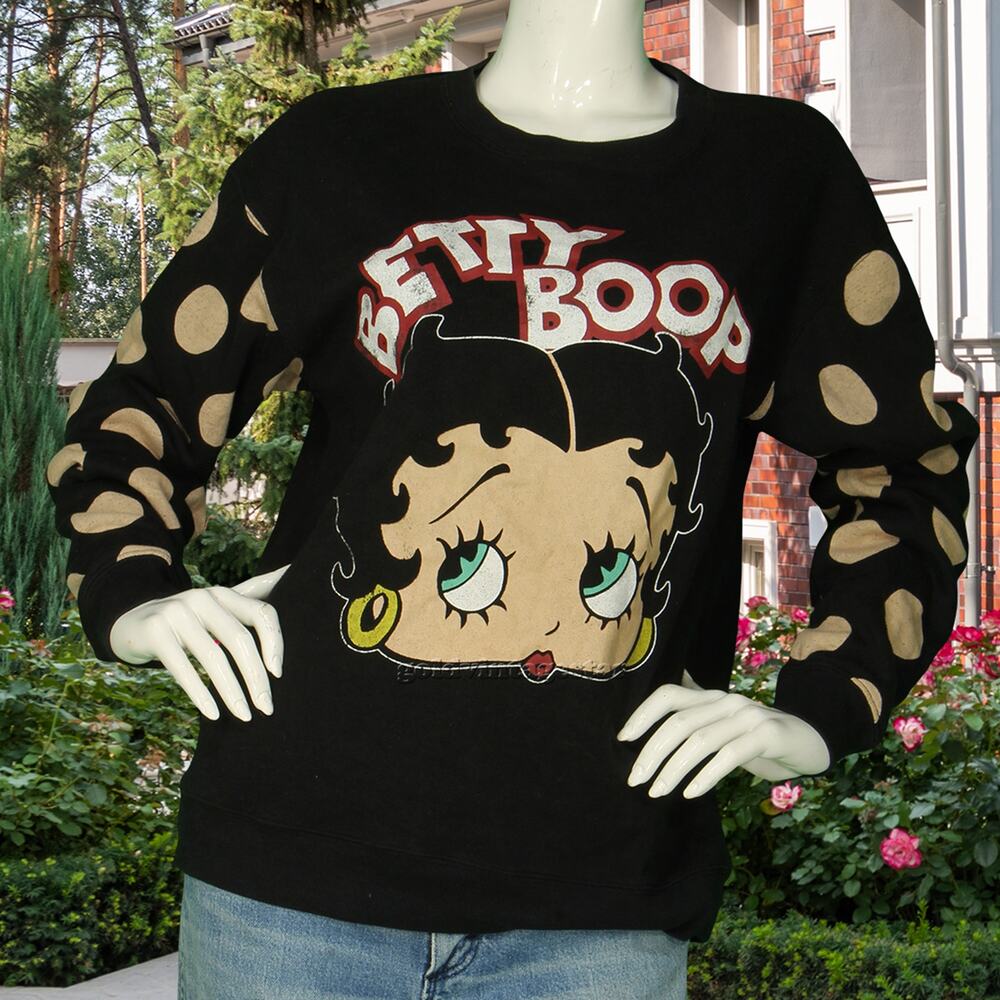 Betty Boop Polka Dot Crewneck Pullover Jumper Sweatshirt M
